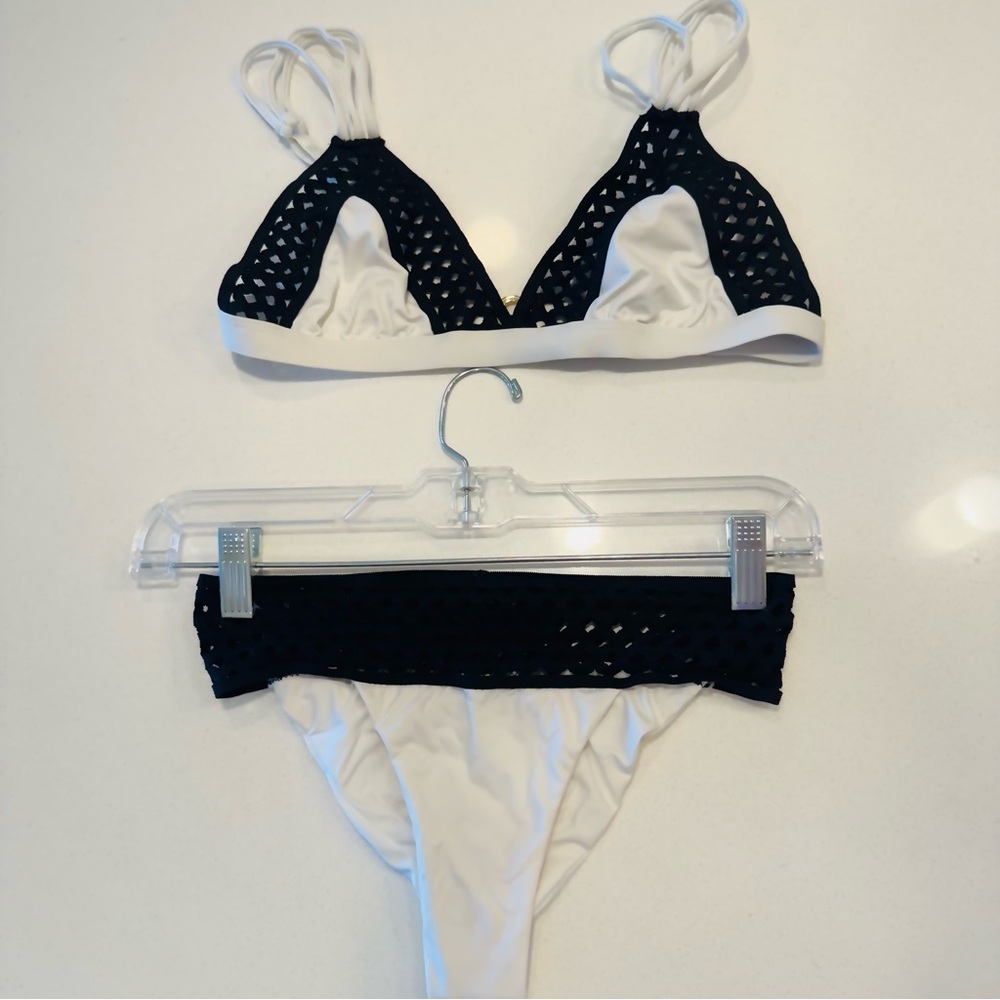Beach Bunny Black and White Crochet Bikini